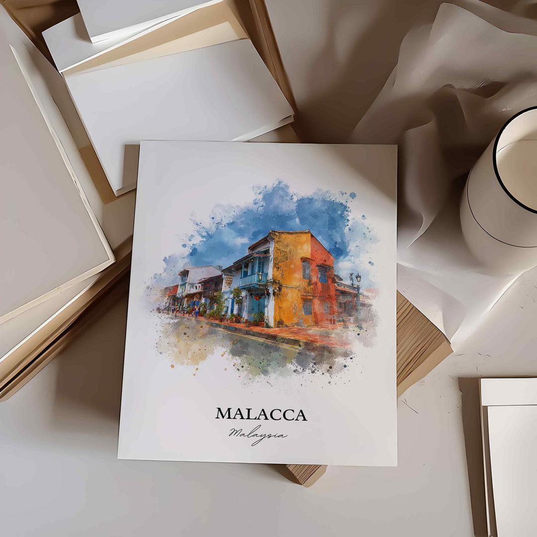 Malacca, Malaysia – Watercolor Art Print