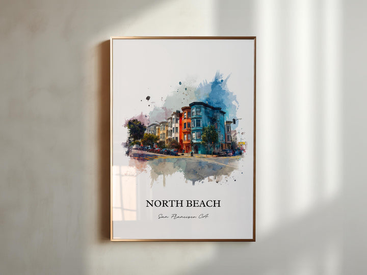 North Beach, California – Watercolor Art Print