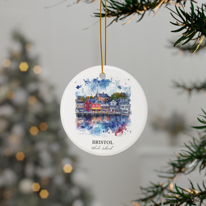 Bristol Rhode Island Ornament: Unique Bristol RI Souvenir, Bristol Xmas Decor, and Authentic Rhode Island Gift