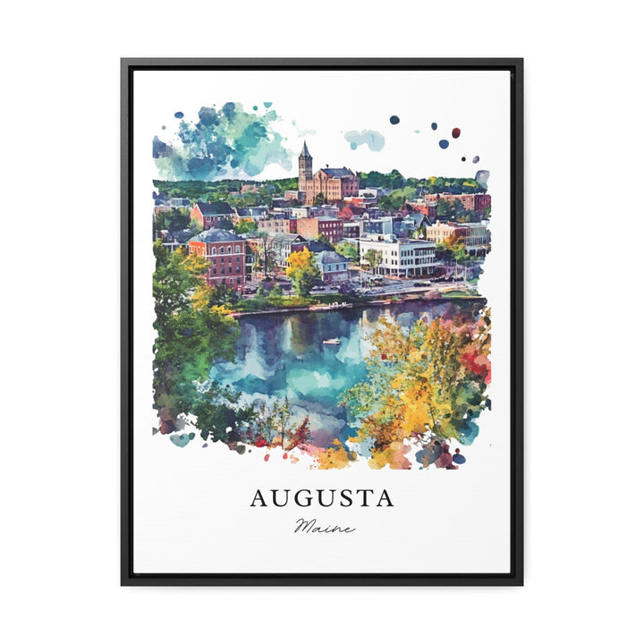 Augusta Maine Wall Art, Augusta ME Print, Augusta ME Watercolor Art, Augusta Maine Gift,