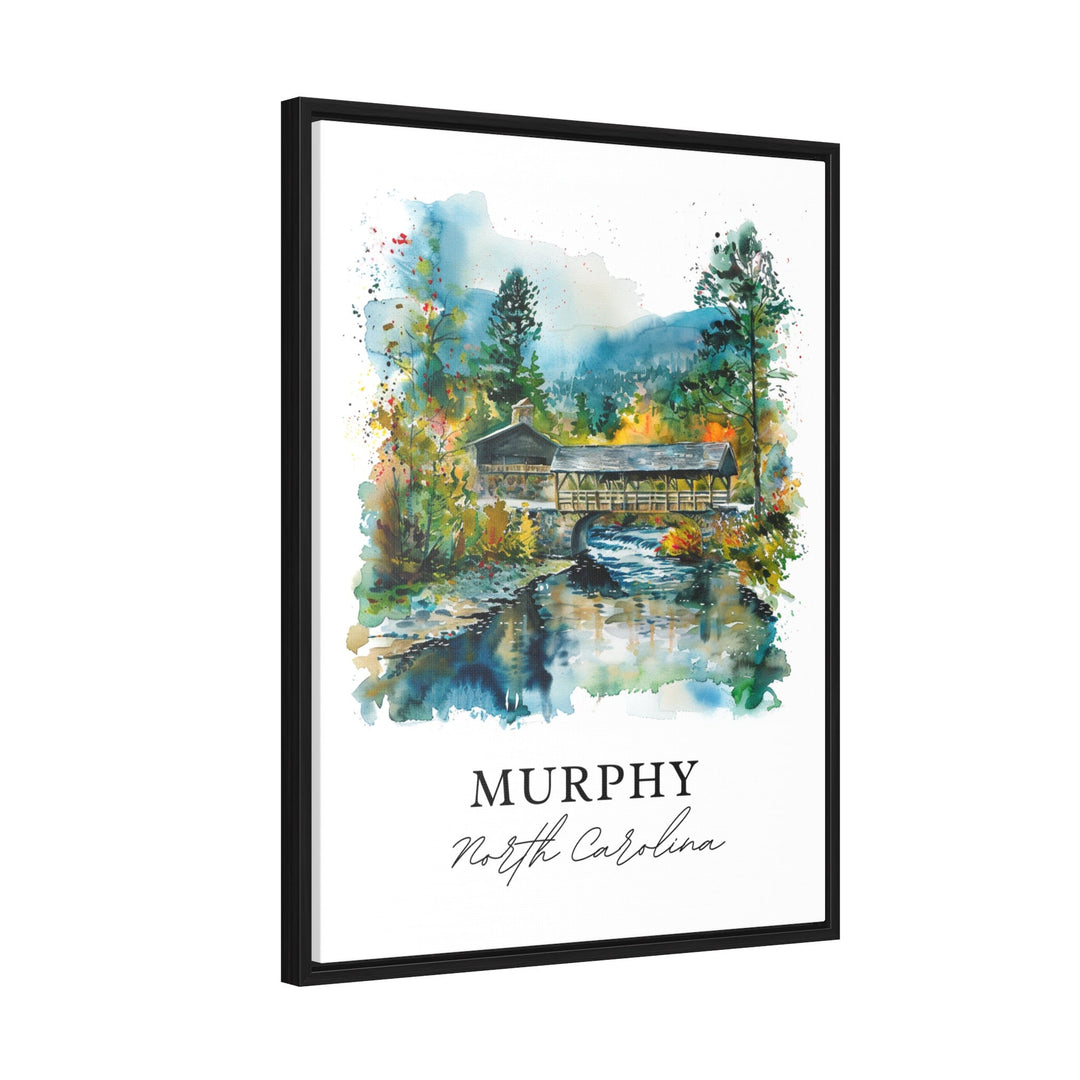 Murphy NC Wall Art, Cherokee County NC Print, Murphy Watercolor, Murphy North Carolina Gift,