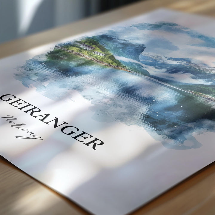 Geiranger, Norway – Watercolor Art Print