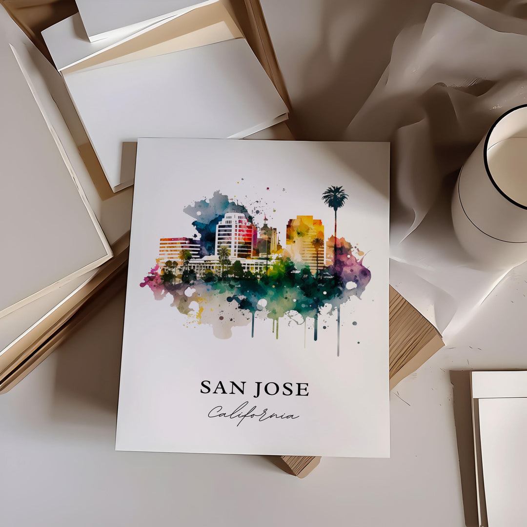 San Jose California wall art - California, San Jose poster, Silicon Valley gift, Birthday present, Custom Text, Personalised Gift