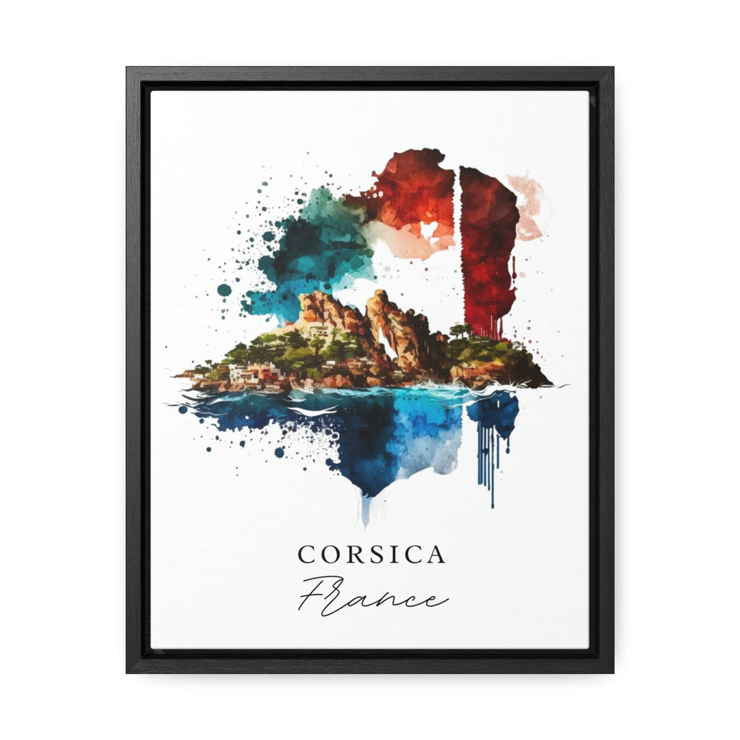 Corsica traditional travel art - France, Corsica poster, Wedding gift, Birthday present, Custom Text, Personalised Gift