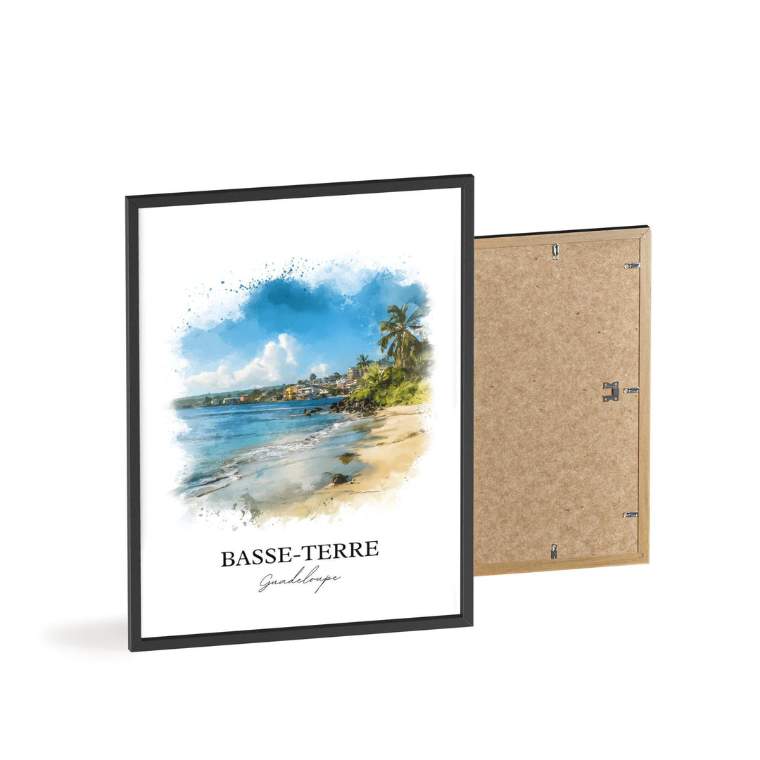 Basse-Terre Wall Art, Guadeloupe Print, Guadeloupe Watercolor Art, Caribbean Gift, Caribbean Travel Print, Travel Poster, Housewarming Gift