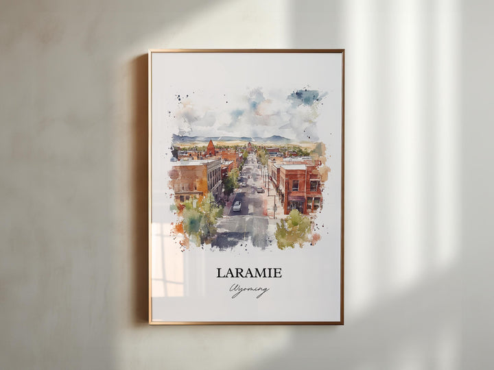 Laramie WY Wall Art, Albany County WY Print, Wyoming Watercolor Art, Laramie Wyoming Gift, Travel Print, Travel Poster, Housewarming Gift