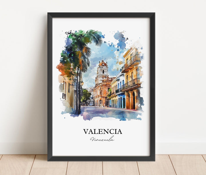 Valencia Venezuela Wall Art, Carabobo State Print, Venezuela Watercolor Art, Valencia Gift, Travel Print, Travel Poster, Housewarming Gift