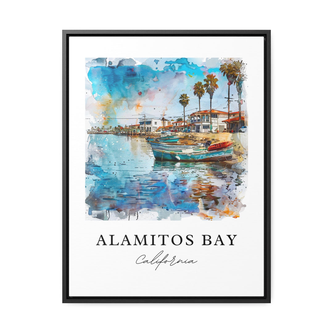 Alamitos Bay Art, Alamitos Bay CA Print, Long Beach Cali Watercolor Art, Alamitos Bay Gift, Travel Poster, Housewarming Gift