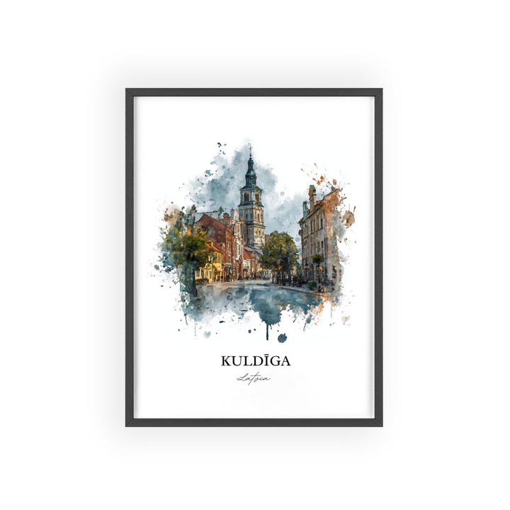 Kuldiga, Latvia – Watercolor Art Print