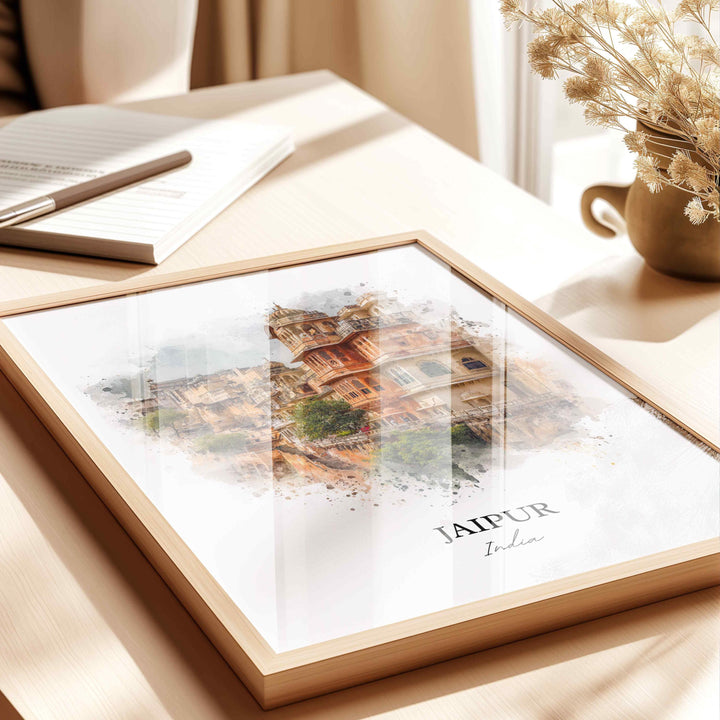 Jaipur, India – Watercolor Art Print