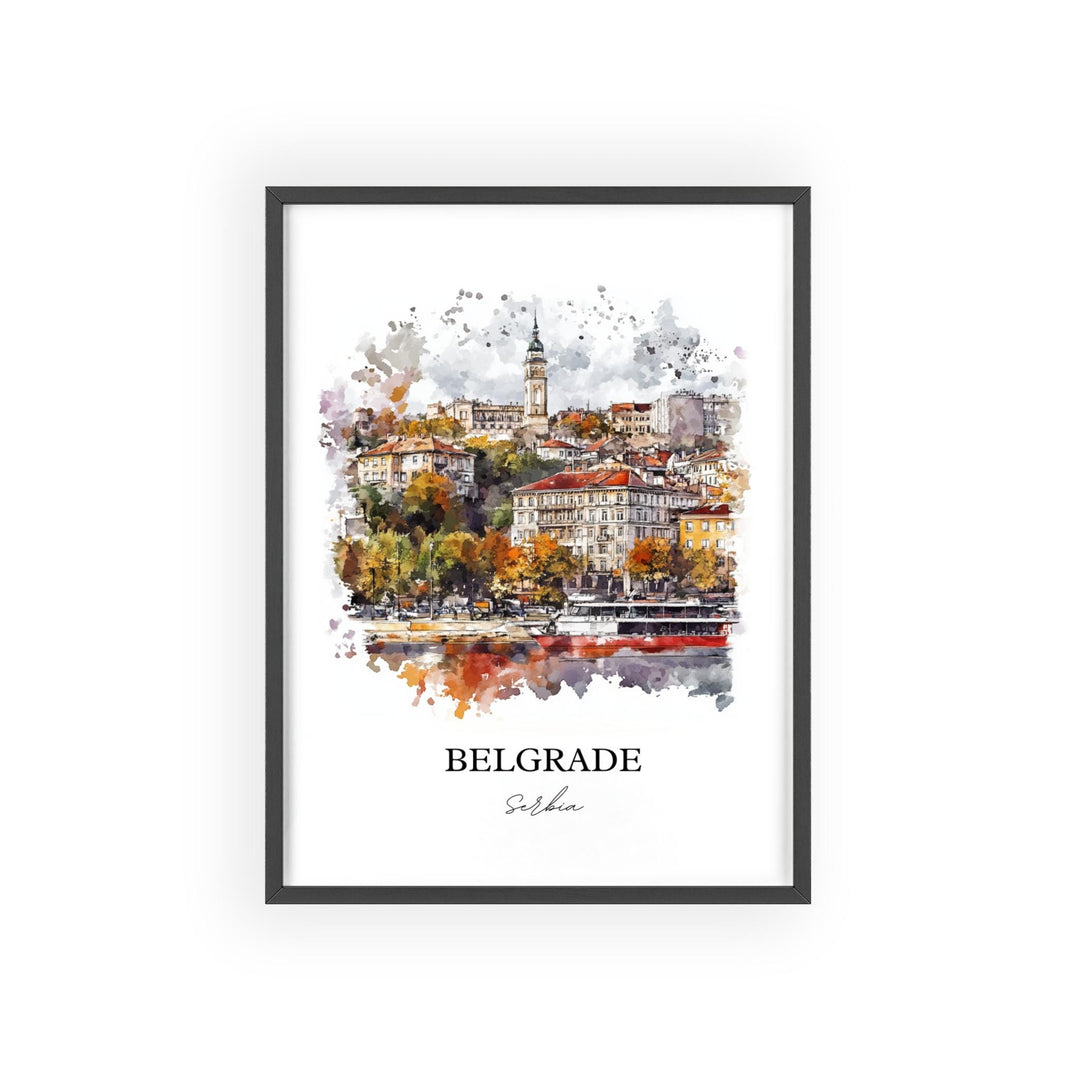 Belgrade Wall Art, Belgrade Print, Serbia Watercolor Art, Belgrade Serbia Gift, Travel Print, Travel Poster, Housewarming Gift