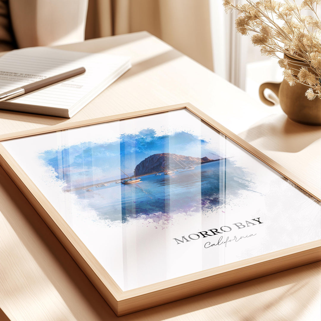 Morro Bay, CA – Watercolor Art Print
