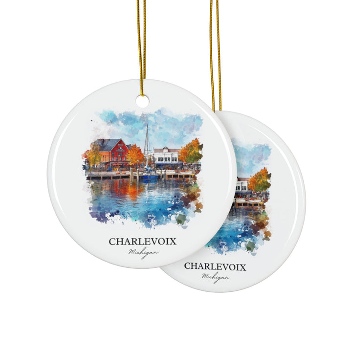 Charlevoix Michigan Ornament: Unique Charlevoix Souvenir, Charlevoix MI Xmas Decor, and Authentic Charlevoix MI Gift