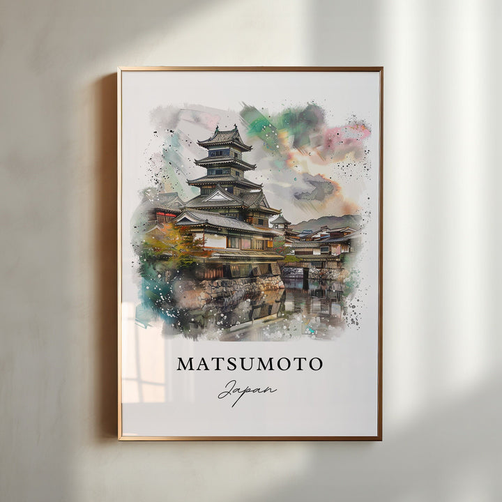 Matsumoto Wall Art, Matsumoto Print, Matsumoto Japan Watercolor, Nagano Gift,