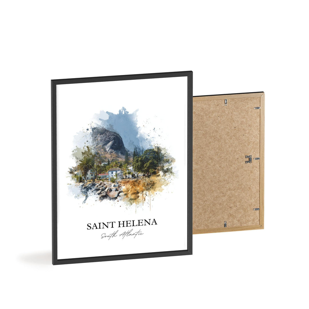 Saint Helena Wall Art, South Atlantic Print, Saint Helena Watercolor Art, Saint Helena Gift, Travel Print, Travel Poster, Housewarming Gift