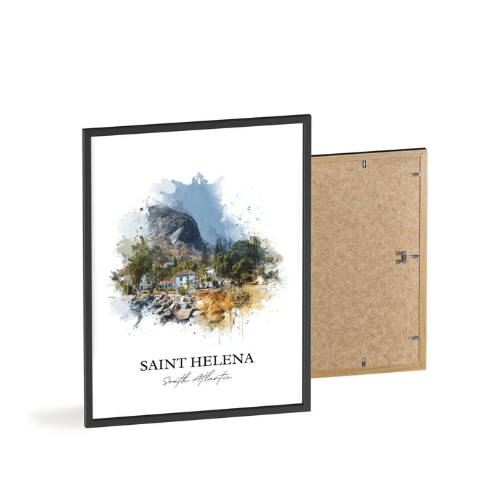 Saint Helena Wall Art, South Atlantic Print, Saint Helena Watercolor Art, Saint Helena Gift, Travel Print, Travel Poster, Housewarming Gift