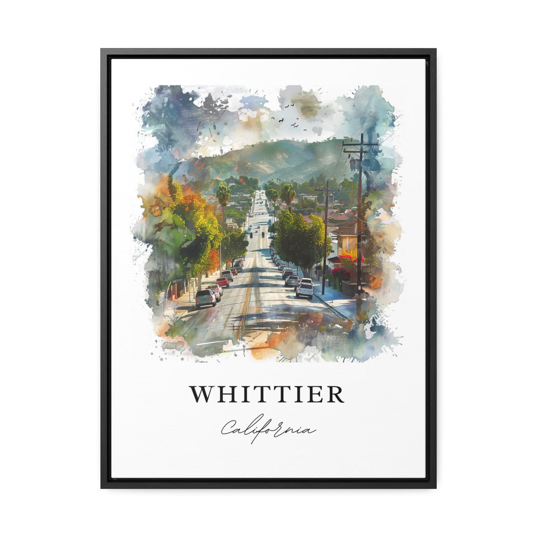 Whittier CA Wall Art, Whittier Print, Whittier Watercolor Art, SoCal Art Gift, Travel Poster, Housewarming Gift