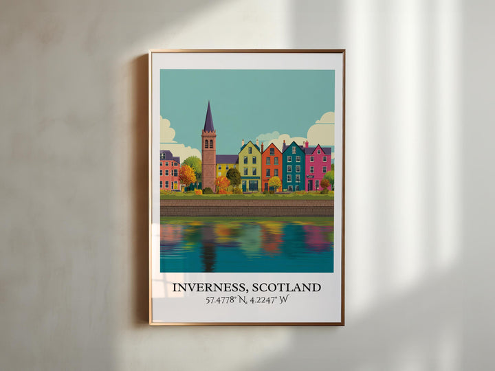 Inverness Art, Inverness Retro Travel Art, Inverness Home Decor, Inverness Gift, Scotland Travel Art, Travel Prints, Housewarming Gift