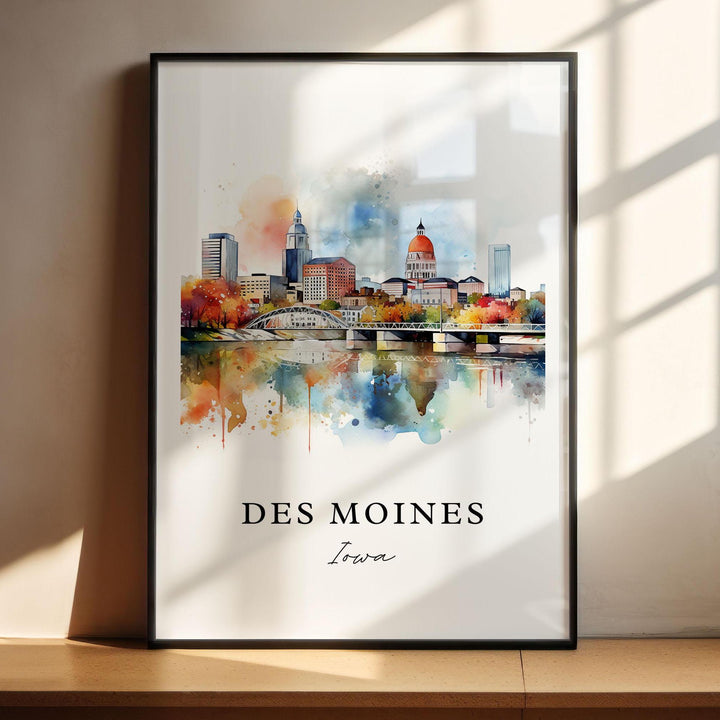 Des Moines Iowa wall art - Iowa, Des Moines poster, Des Moines Wedding gift, Birthday present, Custom Text, Personalized Gift