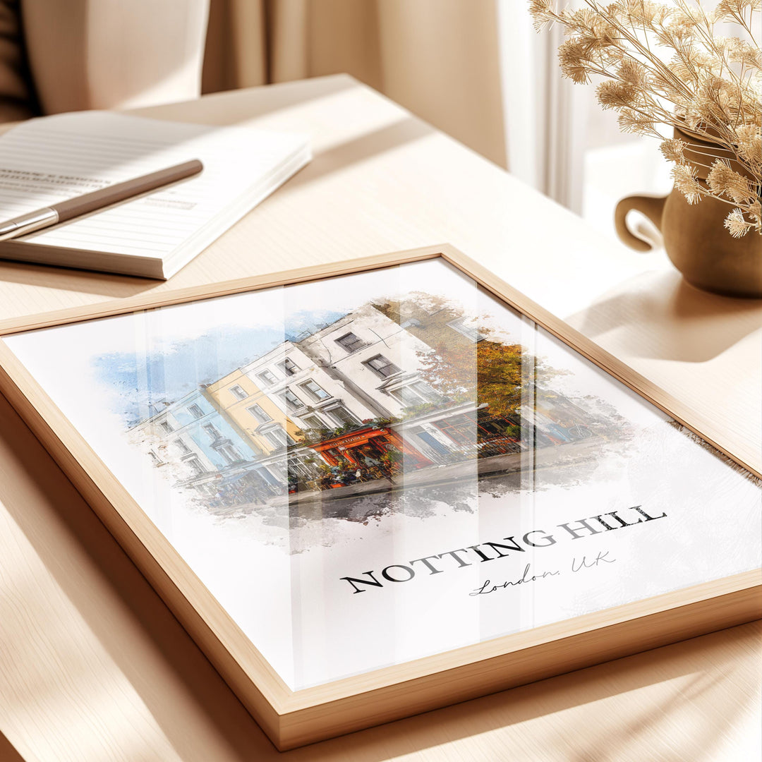Notting Hill, London – Watercolor Art Print