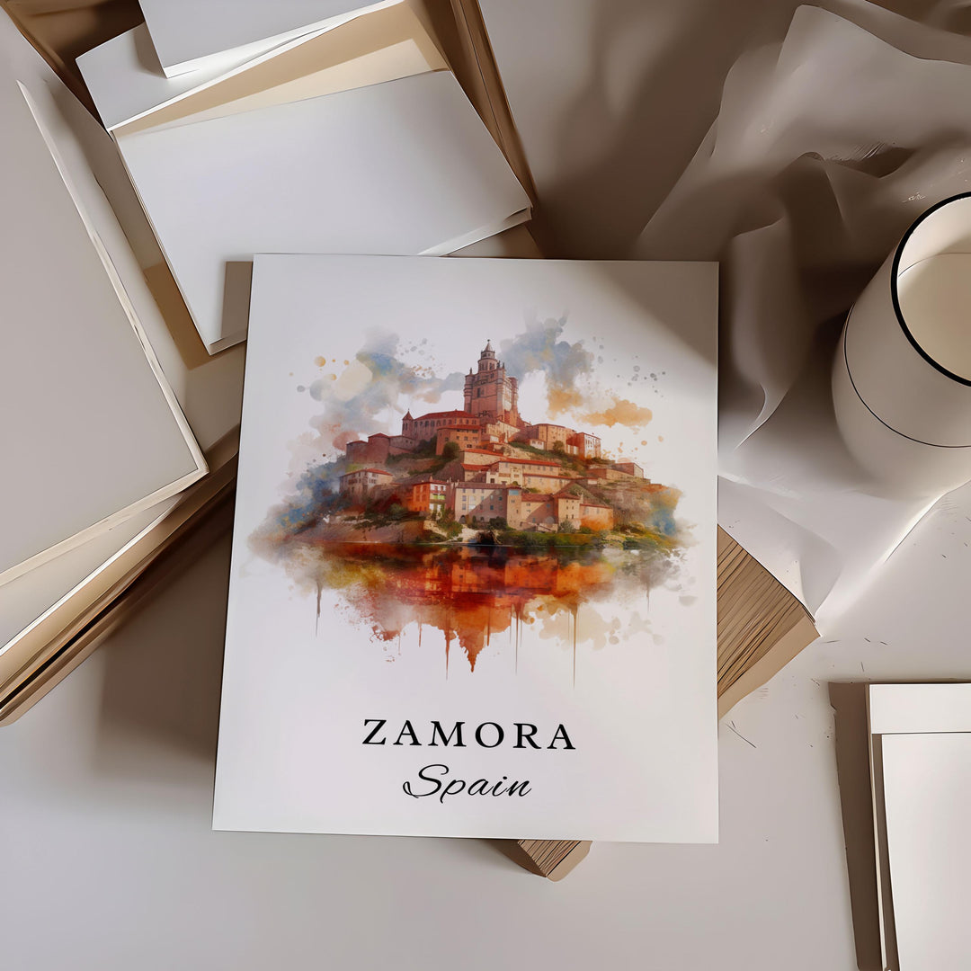 Zamora Spain wall art - Spain, Zamora poster, Zamora Wedding gift, Zamora Spain Birthday present, Custom Text, Personalised Gift