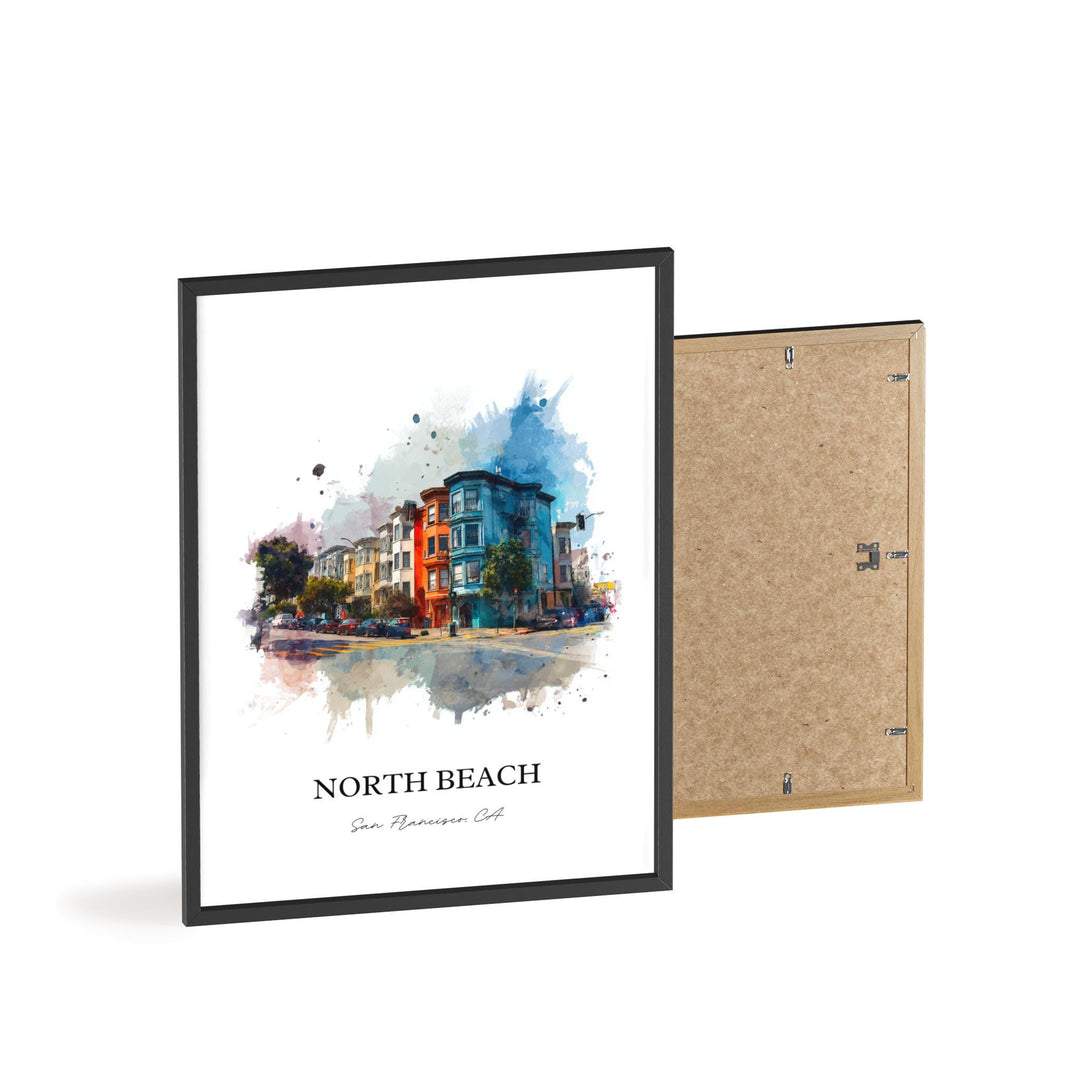 North Beach, California – Watercolor Art Print