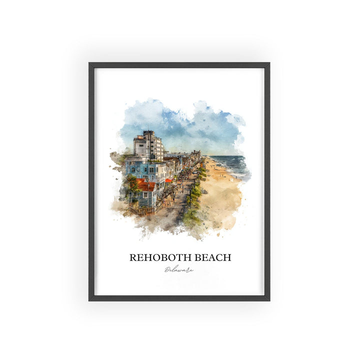 Rehoboth Beach, Delaware – Watercolor Art Print