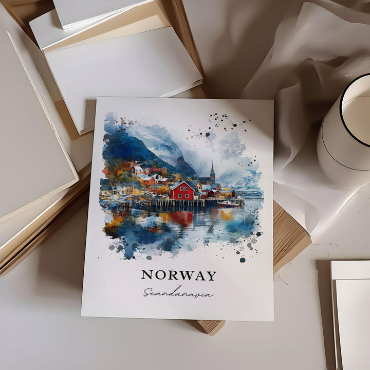 Norway, Scandinavia – Watercolor Art Print