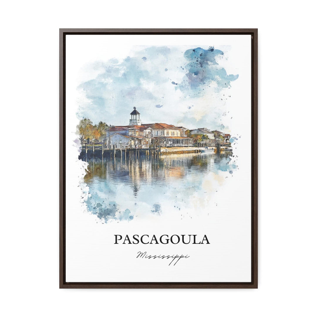 Pascagoula MS Wall Art, Jackson County Print, Mississippi Watercolor Art, Pascagoula Gift, Travel Print, Travel Poster, Housewarming Gift