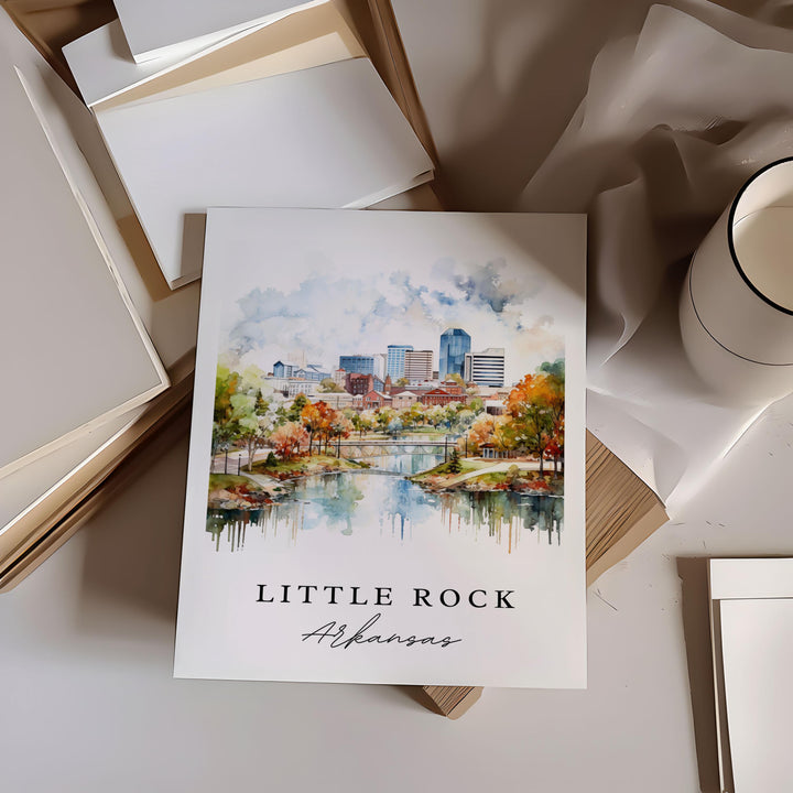 Little Rock AR wall art - Arkansas, Little Rock poster, Little Rock cityscape Wedding gift, Birthday present, Custom Text, Personalized Gift