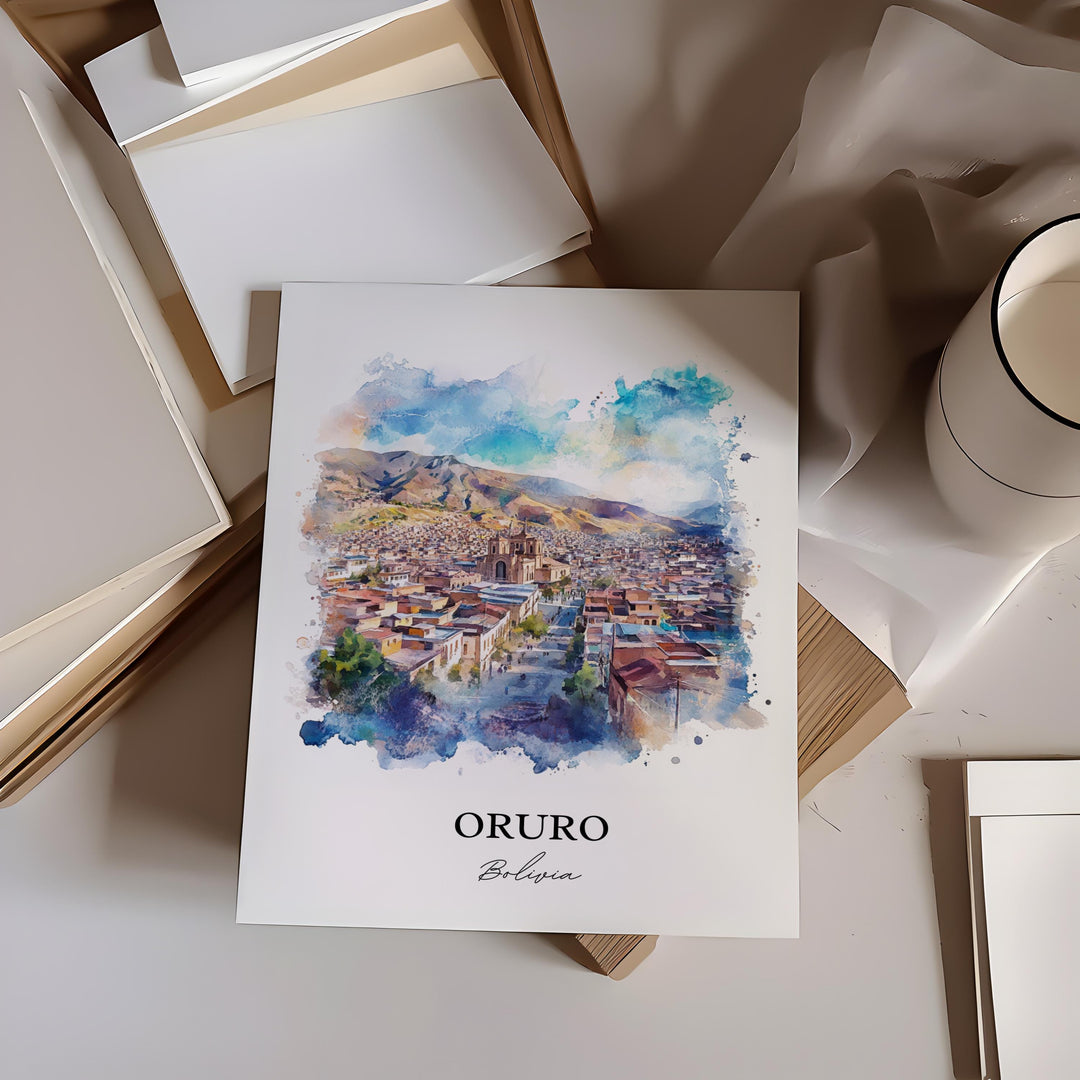 Oruro, Bolivia – Watercolor Art Print