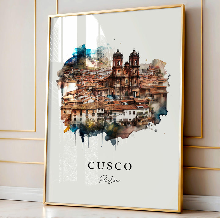 Cusco Peru wall art - Peru, Cuzco poster, Cusco Peru Wedding gift, Cusco Cityscape Birthday present, Custom Text, Personalised Gift