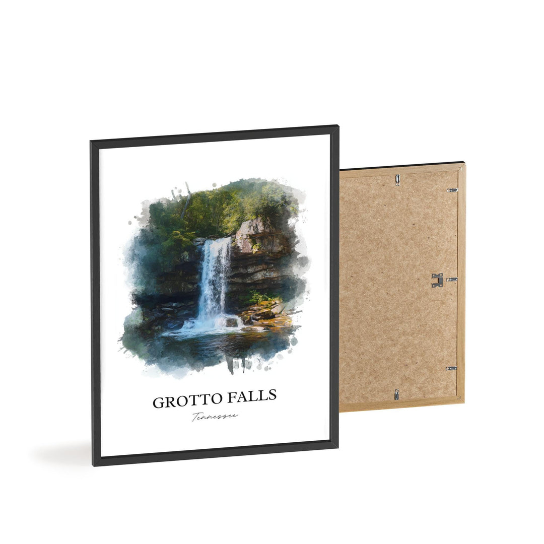Grotto Falls Wall Art, Sevier County TN Print, Tennessee Watercolor Art, Grotto Falls Gift, Travel Print, Travel Poster, Housewarming Gift