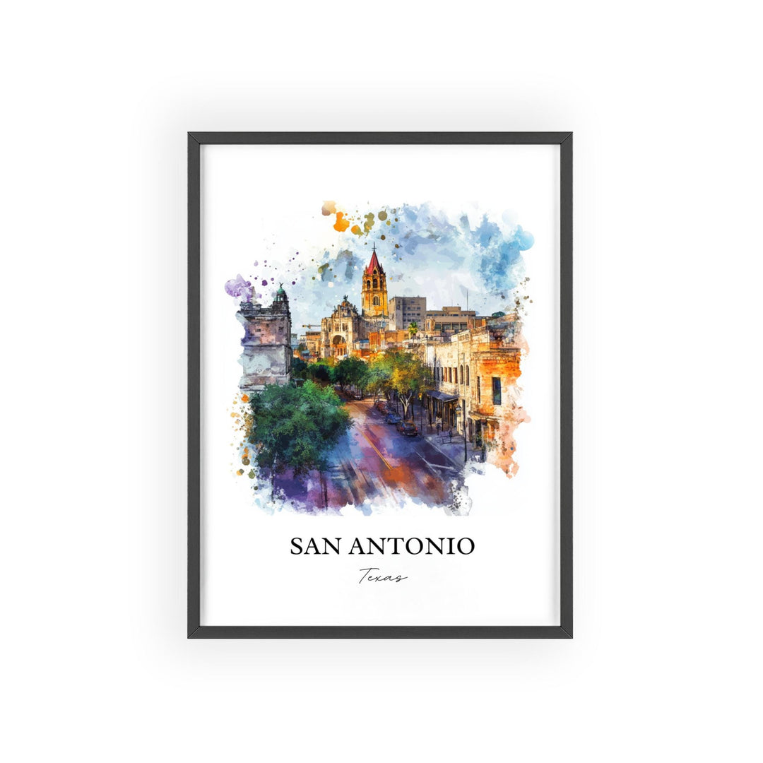 San Antonio Wall Art, San Antonio TX Print, San Antonio Watercolor Art, San Antonio Gift, Travel Print, Travel Poster, Housewarming Gift