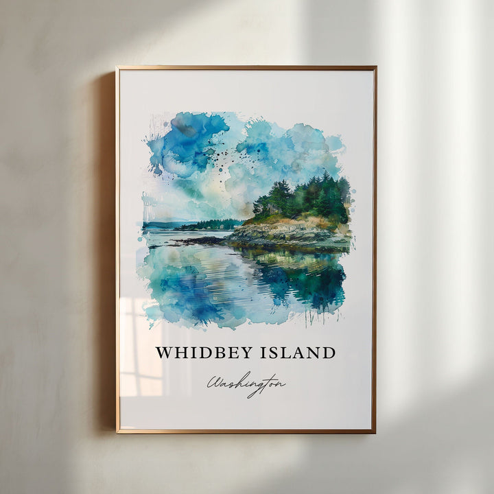 Whidbey Island Art, Whidbey WA Print, Puget Sound Watercolor Art, Whidbey Island WA Gift,