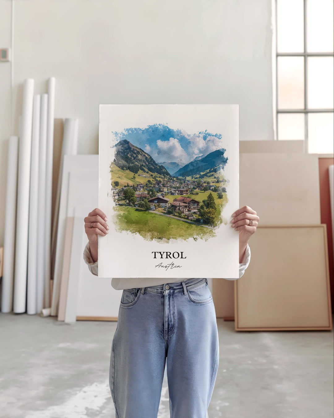 Tyrol Wall Art, Tyrol Austria Print, Austria Watercolor Art, Austria Gift, Tyrol Austria Travel Print, Travel Poster, Housewarming Gift