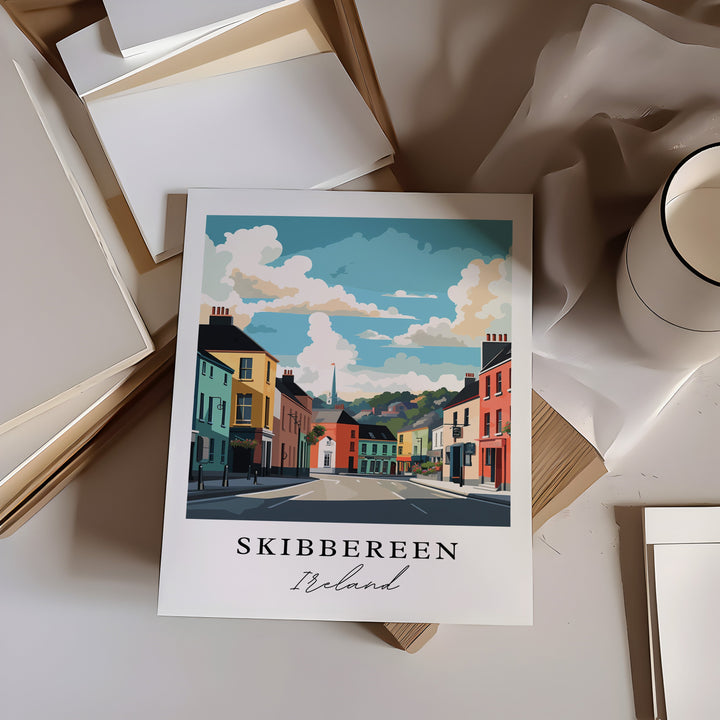 Skibbereen Ireland wall art - Ireland, Skibbereen poster, Skibbereen Wedding gift, Birthday present, Custom Text, Personalised Gift