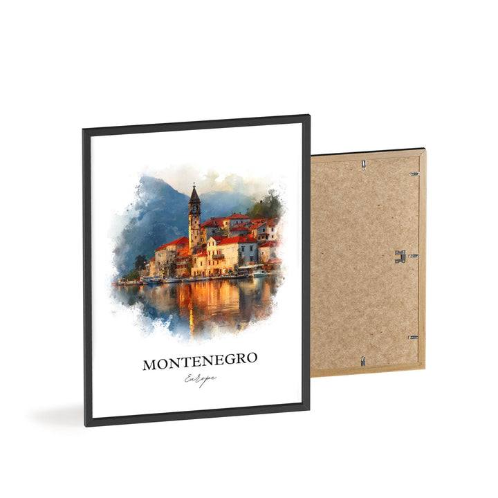 Montenegro Wall Art, Montenegro Print, Montenegro Watercolor Art, Montenegro Europe Gift, Travel Print, Travel Poster, Housewarming Gift