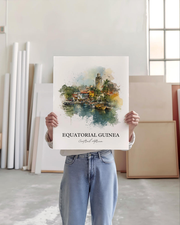 Equatorial Guinea, Africa – Watercolor Art Print