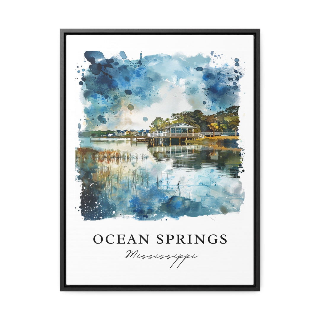 Ocean Springs MS Wall Art, Mississippi Prints, Ocean Springs Watercolor, Ocean Springs Gift,
