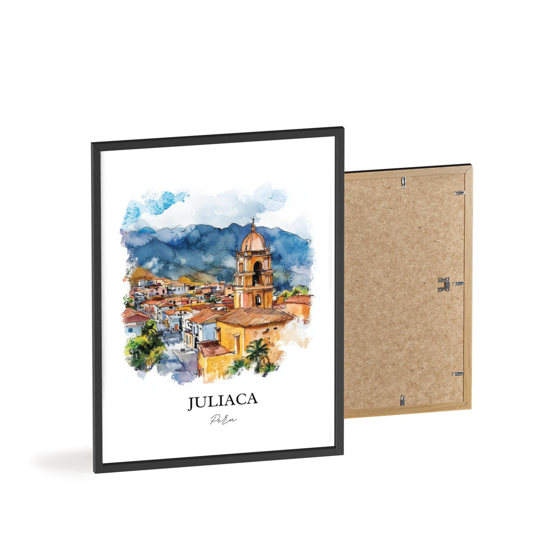 Juliaca Peru Wall Art, Juliaca Print, Peru Watercolor Art, Juliaca Peru Gift, Travel Print, Travel Poster, Housewarming Gift