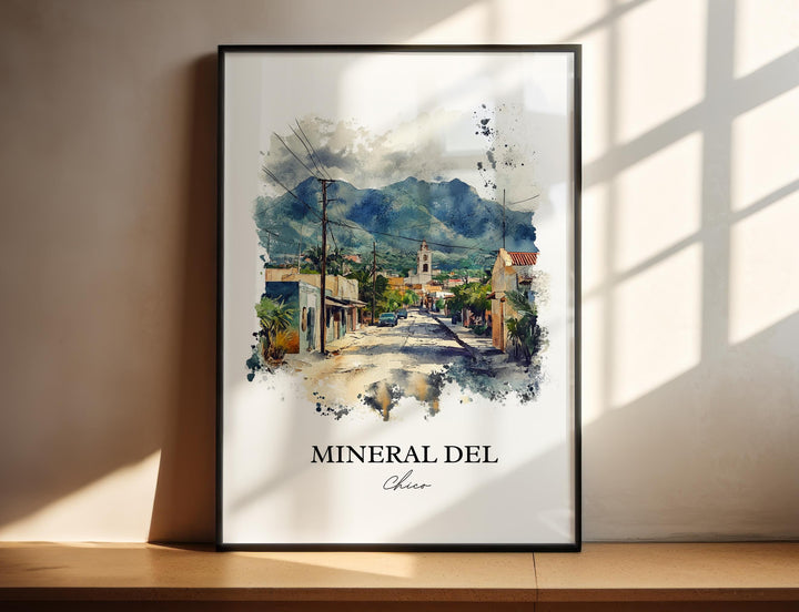 Mineral del Chico Wall Art, Mexico Print, Mexico Watercolor Art, Mineral del Chico Gift, Travel Print, Travel Poster, Housewarming Gift