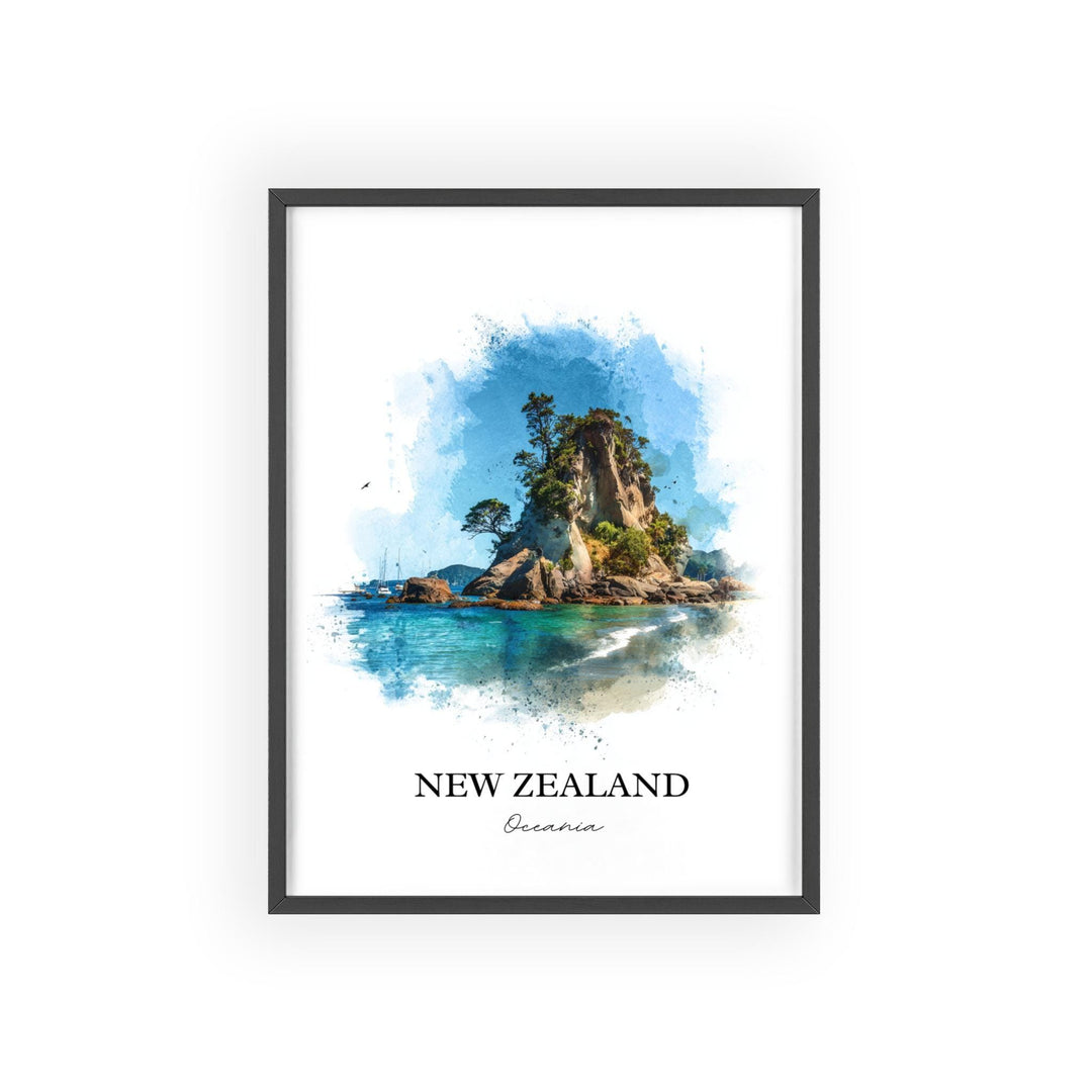 New Zealand Wall Art, New Zealand Print, New Zealand Watercolor Art, Auckland NZ Gift, Travel Print, Travel Poster, Housewarming Gift