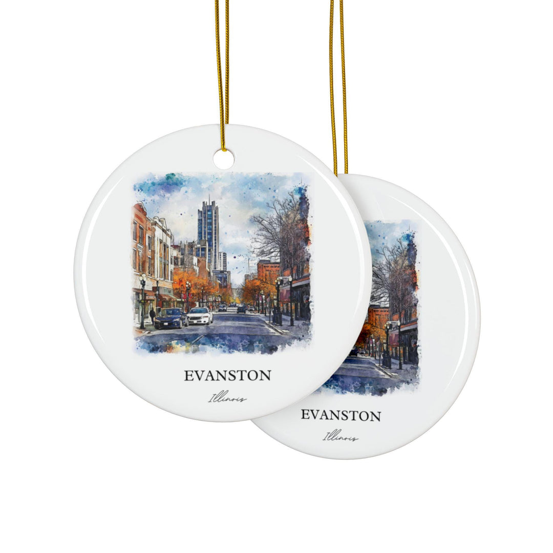 Evanston Illinois Ornament: Unique Evanston Souvenir, Evanston IL Xmas Decor, and Authentic Illinois Gift