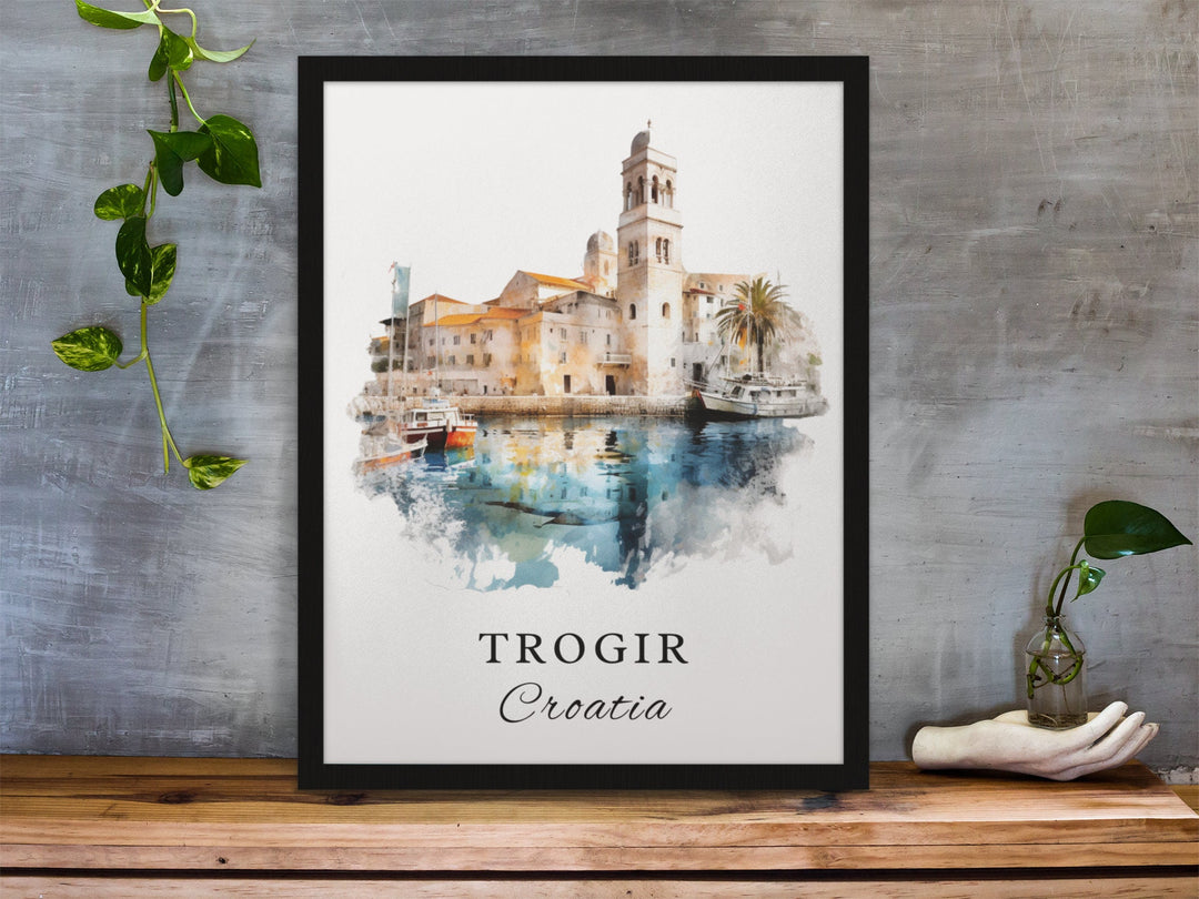 Trogir Croatia wall art - Croatia, Trogir poster, Trogir Wedding gift, Trogir Croatia Birthday present, Custom Text, Personalised Gift