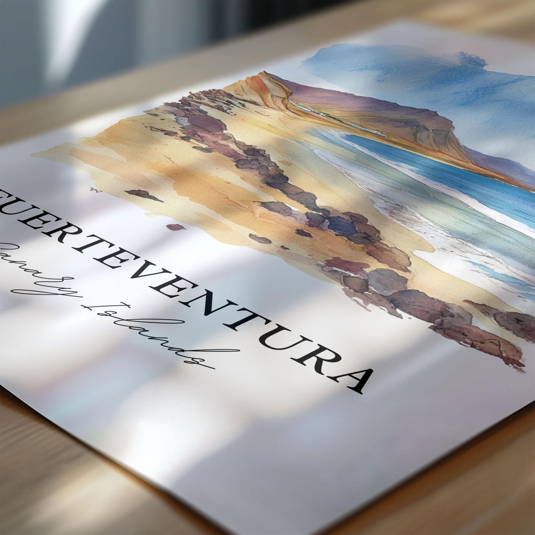 Fuerteventura Wall Art, Canary Islands Print, Fuertenventura Watercolor, Fuerteventura Gift, Travel Print, Travel Poster, Housewarming Gift