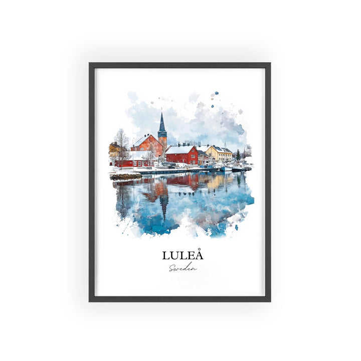 Luleå Travel Print Wall Art Luleå Wall Hanging Home Décor Luleå Gift Art Lovers Sweden Art Lover Gift Luleå Poster
