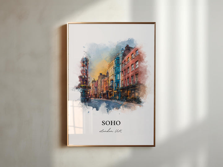 Soho London, England – Watercolor Art Print