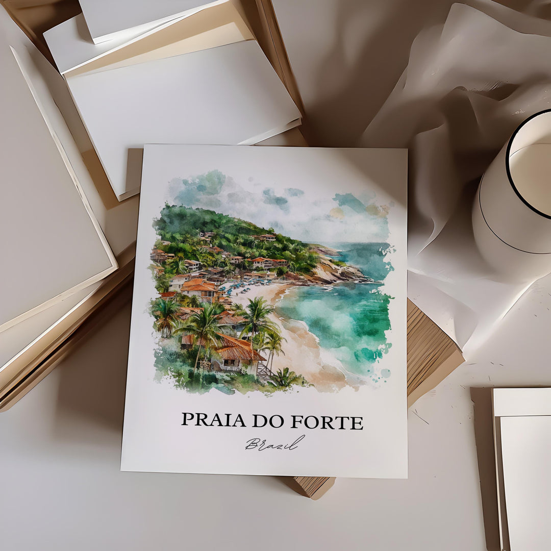 Praia Do Forte, Brazil – Watercolor Art Print