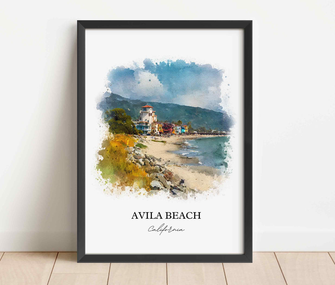 Avila Beach, CA – Watercolor Art Print